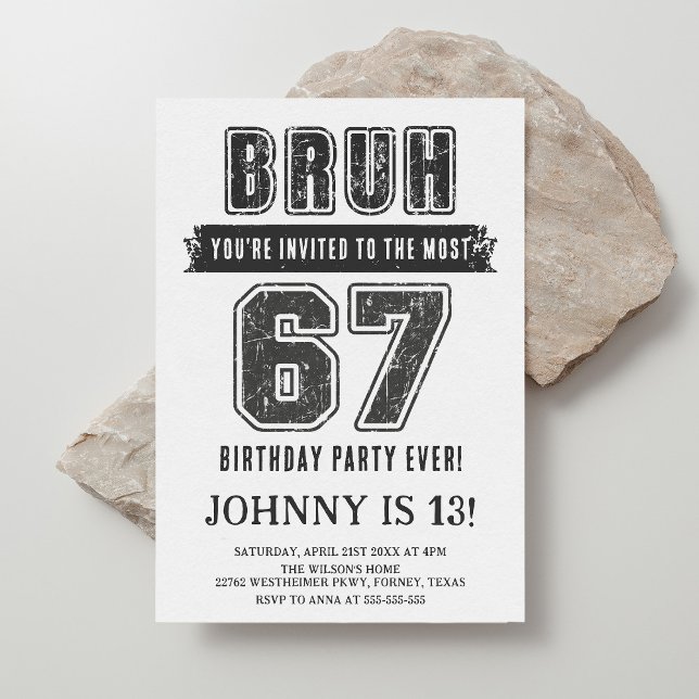 Invitación 67 Divertido Cumpleaños Adolescente Chico Fiesta S (Subido por el creador)