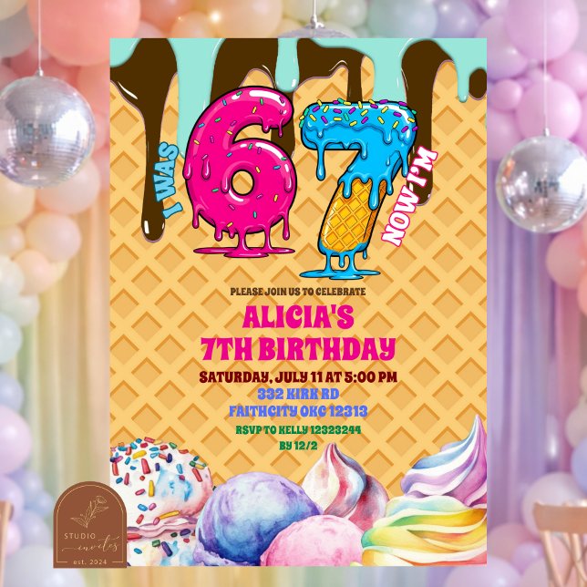Invitación 67 ice cream Birthday Party Invitation (Subido por el creador)