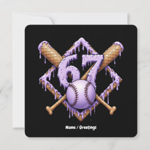 Invitación 67 Ice Cream Drip Béisbol Meme Gracioso Retro Spor