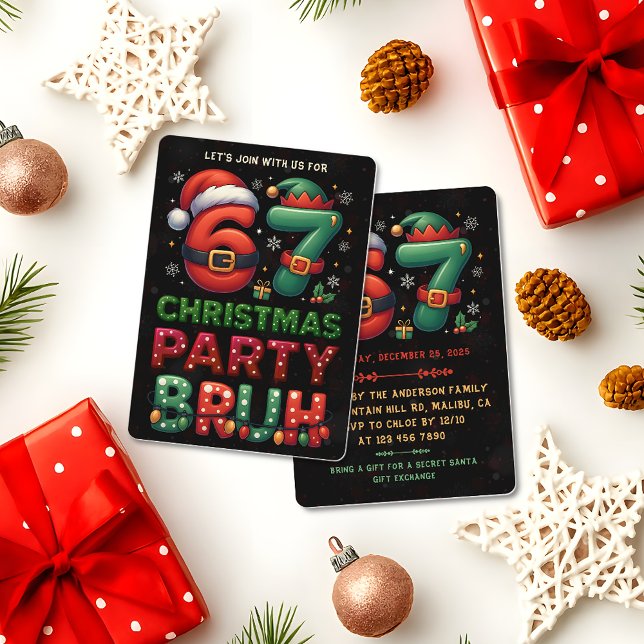 Invitación 67 Meme Six Seven Bruh Funny Christmas 6 7 (Subido por el creador)