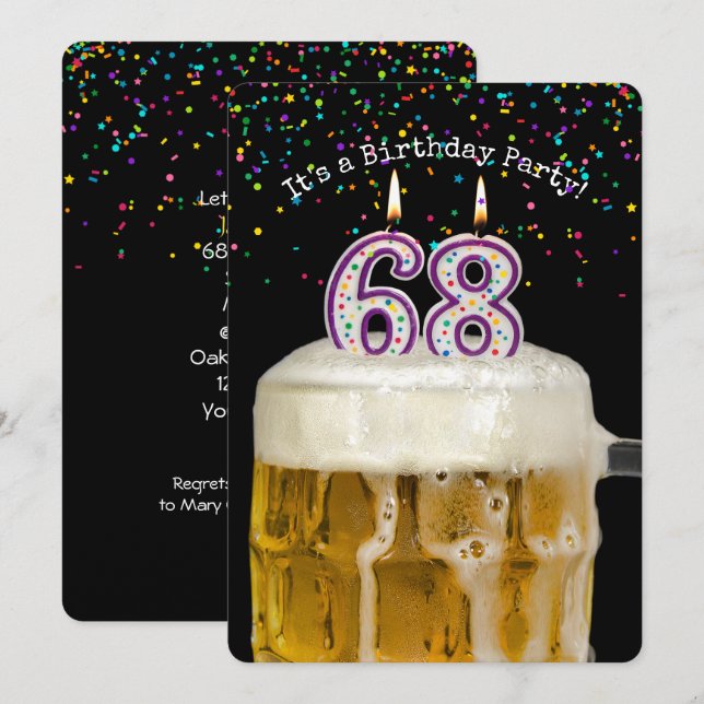 Invitación 68.ª Fiesta de Cervezas de Cumpleaños (Anverso / Reverso)