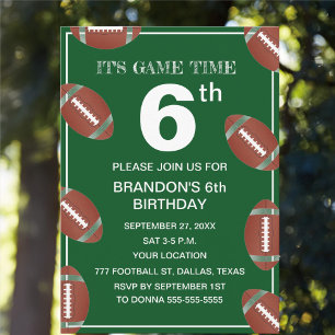Invitación 6.ª fiesta de cumpleaños Fútbol Niño Deportivo Ver