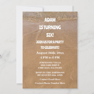 Invitación 6.ª Fiesta de Cumpleaños Ocean Sandy Beach Custom 
