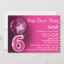 Invitación 6.ª Fiesta disco de cumpleaños