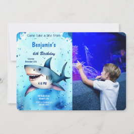 Invitación 6.ª foto de cumpleaños del tiburón