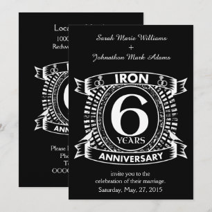 Invitación 6.º aniversario de bodas escudo afligido