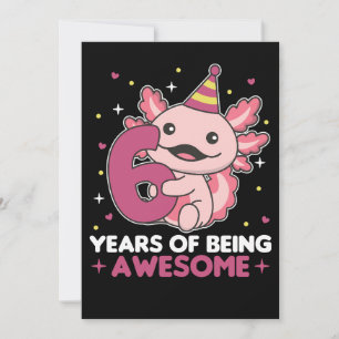 Invitación 6.º cumpleaños Axolotl 6 años Sweet Axolotls S