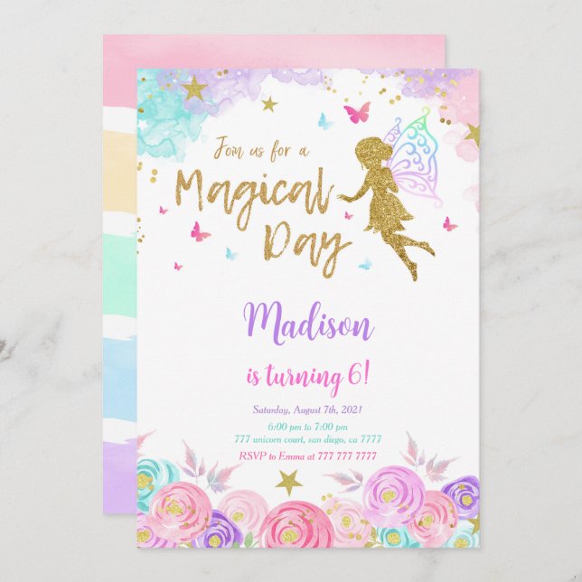 Invitación 6.º Fiesta de la Feria de Cumpleaños (Anverso / Reverso)