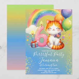 Invitación 6.º Fiesta del arcoiris de Kitten