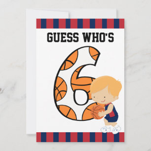 Invitación 6.º jugador de baloncesto azul y rojo v2