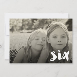 Invitación 6.º Nacimiento Niños Chicas Número Seis Foto Super