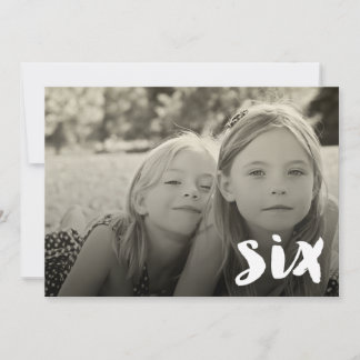 Invitación 6.º Nacimiento Niños Chicas Número Seis Foto Super