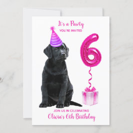 Invitación 6.º tema de los cachorros de cumpleaños - Cute Per