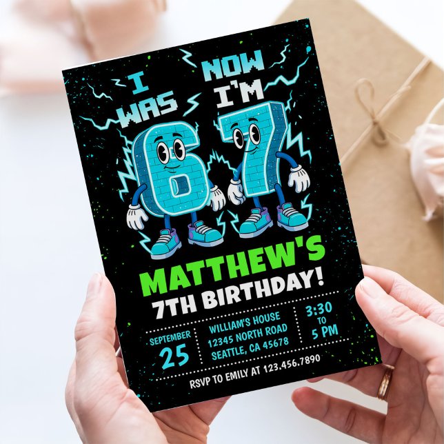 Invitación 6 7 Meme Graffiti Cumpleaños Seis Siete (Subido por el creador)