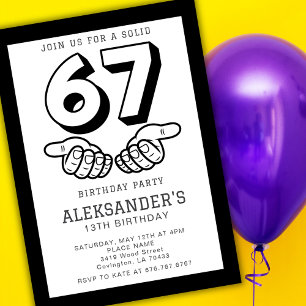 Invitación 6 7 Seis Siete Meme Viral Chico Cumpleaños Fiesta