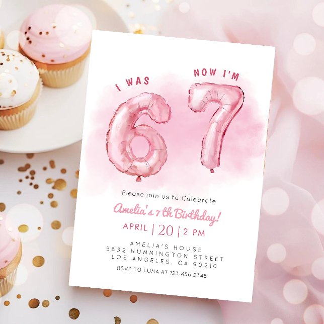 Invitación 6 7 Tendencia de Meme Cumpleaños de niña de seis s (Subido por el creador)