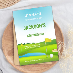 Invitación 6th Birthday Golf Invitations