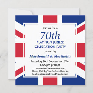 Invitación 70ª Celebración Platino UNION JACK