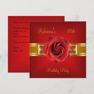 Invitación 70º Arco Floral Rojo Real Colorido Amarillo Dorado
