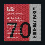 Invitación 70º cumpleaños moderno color plata roja negro grac<br><div class="desc">Este moderno diseño en rojo, plateado y negro es una manera elegante de invitar a sus huéspedes a una fiesta de 70 años. Todo el texto es totalmente personalizable. Puede cambiar el color del texto para un aspecto diferente. Recomiendo el papel metálico en el casco de hielo, que dará a...</div>