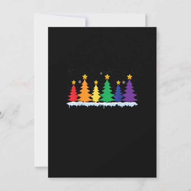 Invitación 702p LGBT Flag Christmas Tree Merry Xmas Gay LGBT  (Anverso)