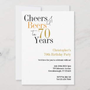 Invitación 70.ª Alegría y cervezas Fiesta mínimo