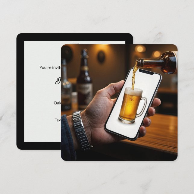 Invitación 70.ª Cerveza de fiesta de cumpleaños (Anverso / Reverso)