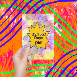 Invitación 70.ª edad de la insignia de cumpleaños en días