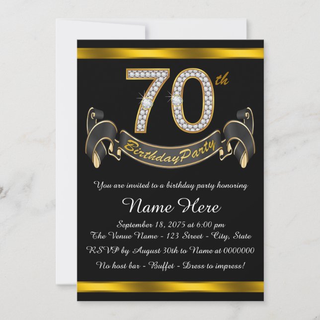 Invitación 70.ª fiesta de cumpleaños (Anverso)