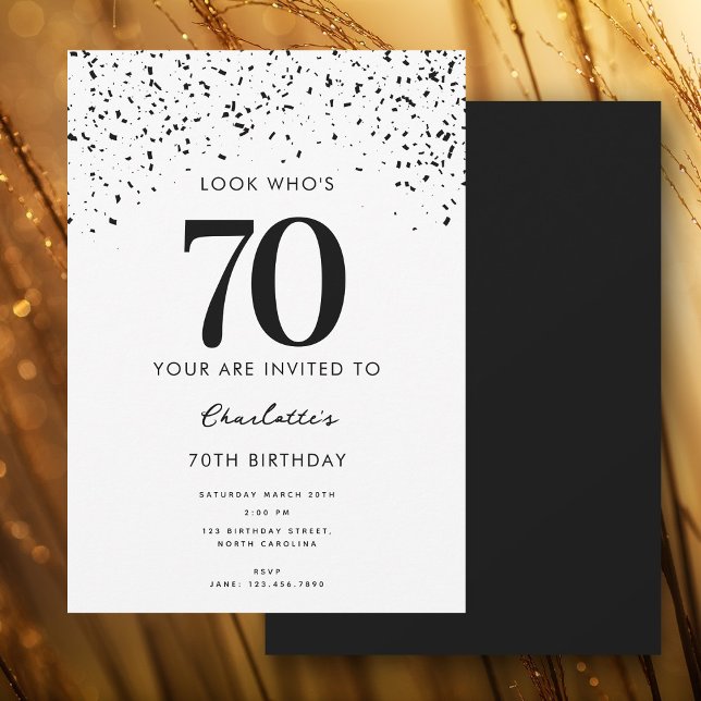 Invitación 70.ª fiesta de cumpleaños, 70 de los 70 modernos (70th Birthday Party Look Who's 70 Modern Invitation)