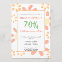 70.ª fiesta de cumpleaños Divertida motivación flo