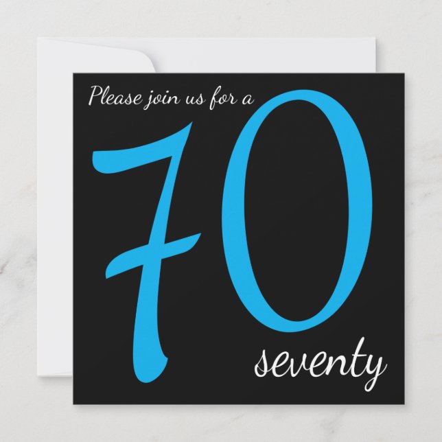 Invitación 70.ª fiesta de cumpleaños | DIY Textos (Anverso)