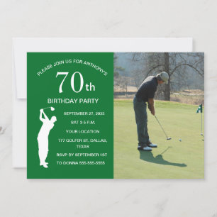 Invitación 70.ª fiesta de cumpleaños Golfer Green Par Golf Ph
