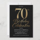 Invitación 70.ª Fiesta de Cumpleaños Negro y Oro (Anverso)
