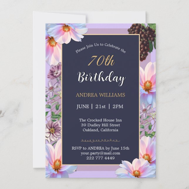 Invitación 70.ª flor de primavera festiva (Anverso)