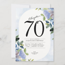 Invitación 70.ª floral azul