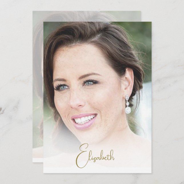 Invitación 70.ª Fotos de Cumpleaños Elegante Moderno (Anverso / Reverso)