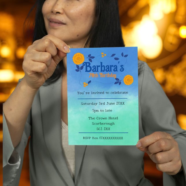 Invitación 70.ª personalización floral de la fiesta de cumple (Subido por el creador)