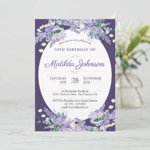 Invitación 70.ª Wisteria Floral Oscura Púrpura