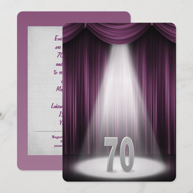 Invitación 70.º Aniversario del Boda de Plata (Anverso / Reverso)