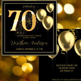 Invitación 70.º cumpleaños celebrando el Frente Dorado elegan
