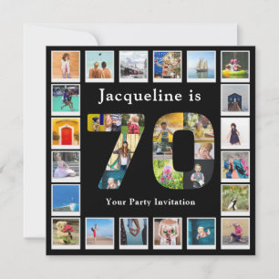 Invitación 70.º cumpleaños Diseñar tu propio Collage de fotos
