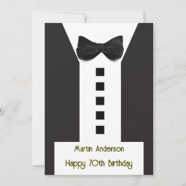 Invitación 70.º cumpleaños 🎉 elegante carta de plaquetas de 
