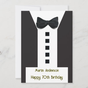 Invitación 70.º cumpleaños 🎉 elegante carta de plaquetas de