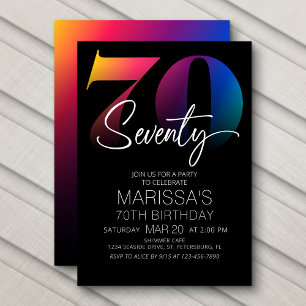 Invitación 70.º cumpleaños moderno