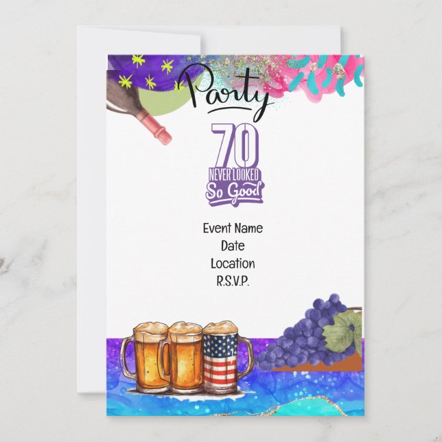 Invitación 70.º cumpleaños nunca se veía tan bien (Anverso)