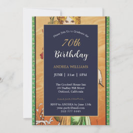 Invitación 70.º cumpleaños Primavera Diosa Flor de arte