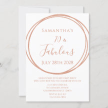 70.º cumpleaños Rosa oro Cumpleaños Mínimo