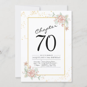 Invitación 70.º cumpleaños Rubor Floral