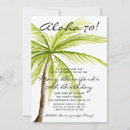 Invitación 70.º cumpleaños Sorpresa Aloha Tropical Fiesta